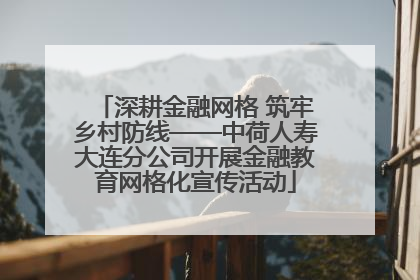 深耕金融网格 筑牢乡村防线——中荷人寿大连分公司开展金融教育网格化宣传活动